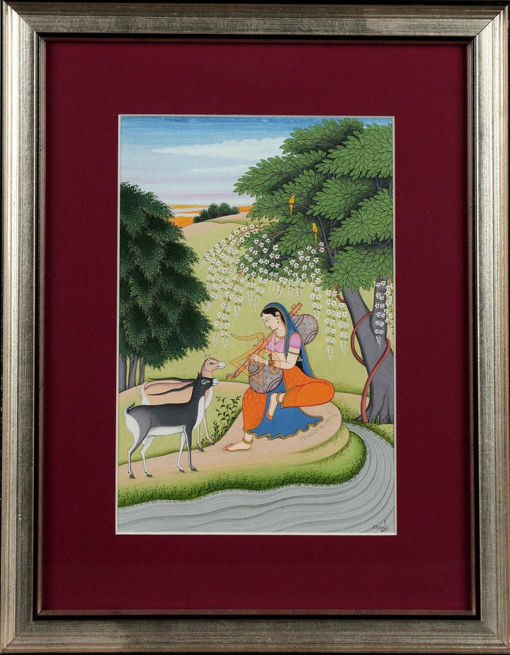 Ragini Todi 2 Kangra Art Traditional Art by Kalavithi Art Ventures | ArtZolo.com