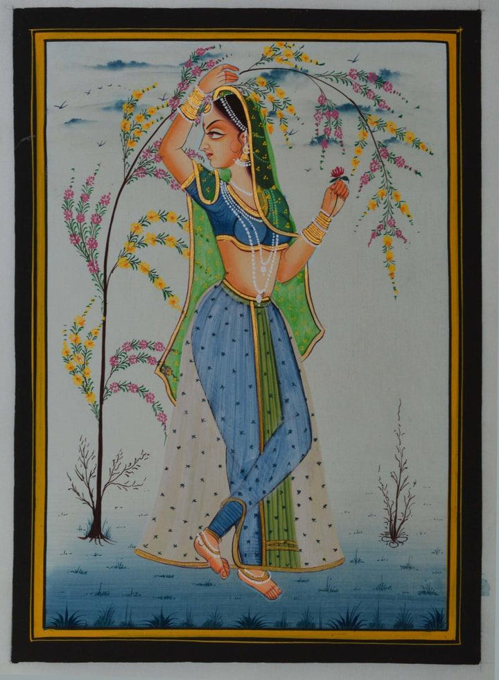 Ragini Waiting Traditional Art by Unknown | ArtZolo.com