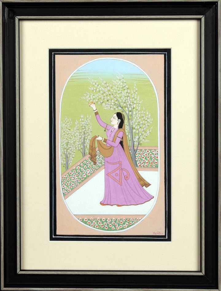 Ragini Vasanti 1 Kangra Art Traditional Art by Kalavithi Art Ventures | ArtZolo.com