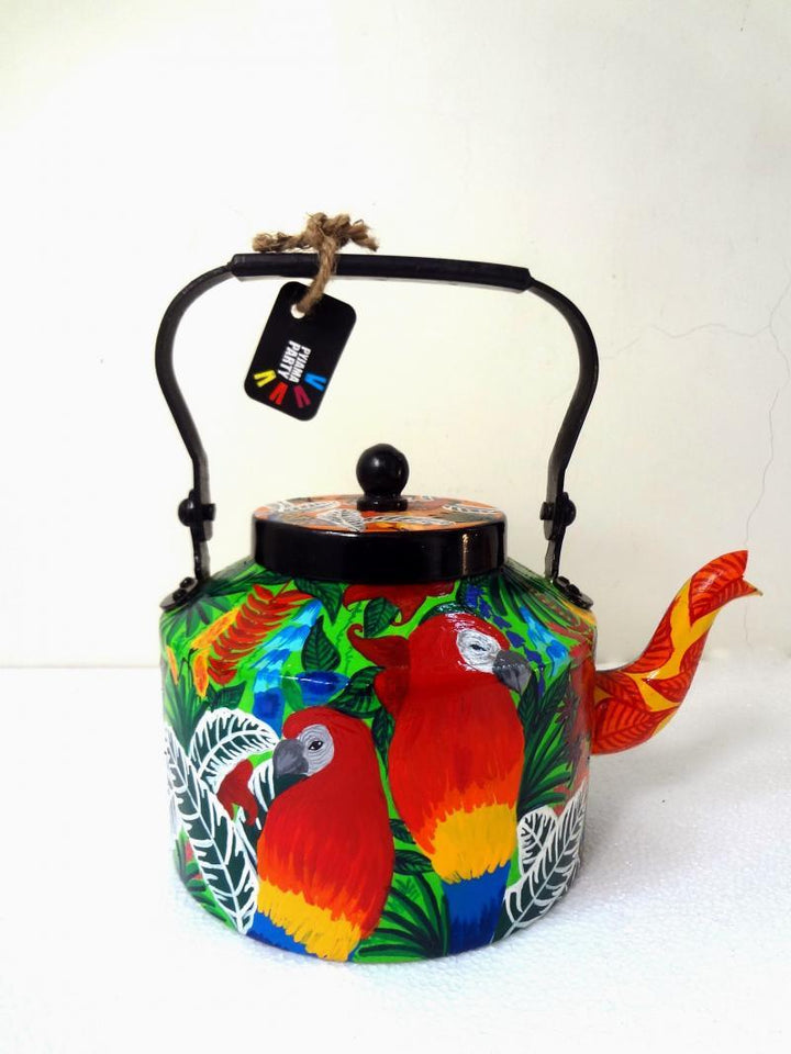 Rain Forest Limited Edition Hand Painted Kettle Handicraft by Rithika Kumar | ArtZolo.com