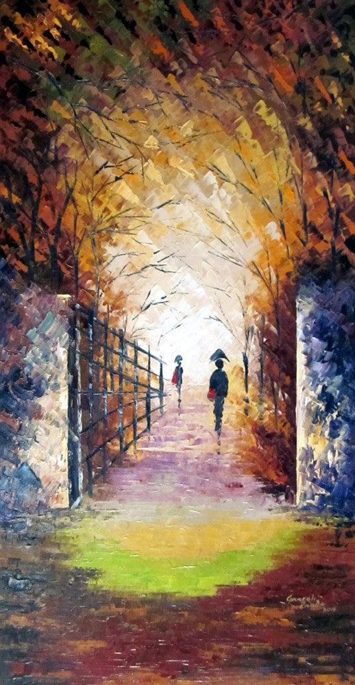Rain On The Bridge Painting by Ganesh Panda | ArtZolo.com