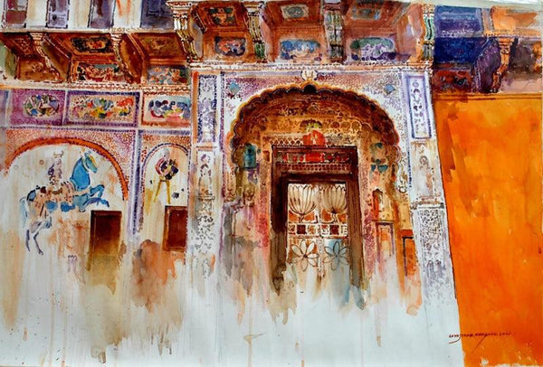 Rainy City Jodhpur Painting by Sayajirao Nangare | ArtZolo.com