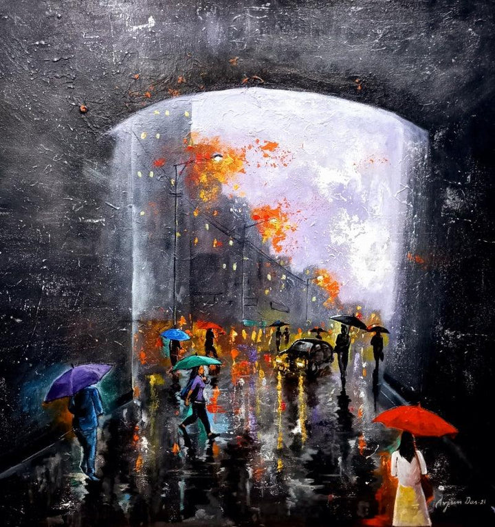 Rainy Day 1 Painting by Arjun Das | ArtZolo.com