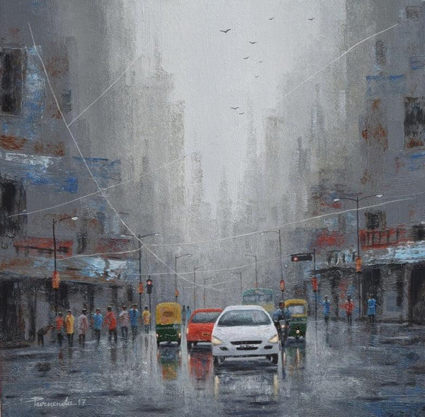 Rainy Day Painting by Purnendu Mandal | ArtZolo.com