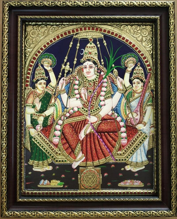 Rajarajeshwari Tanjore Painting 2 Traditional Art by Vani Vijay | ArtZolo.com