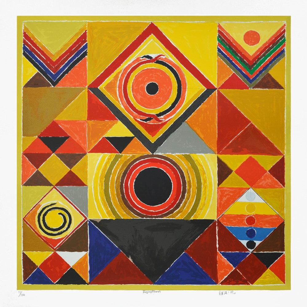 Abstract serigraphs painting titled 'Rajasthan', 40x40 inches, by artist S. H. Raza on Paper