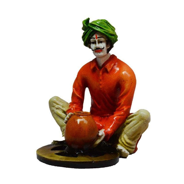 Rajasthani Craftmen Statue Making Pot Handicraft by E Craft | ArtZolo.com