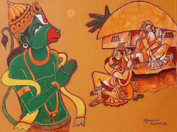 Ramayana Series 4 Painting by Ramana Peram | ArtZolo.com