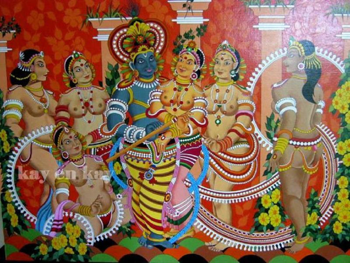 Rasaleela Painting by Narayanankutty Kasthuril | ArtZolo.com