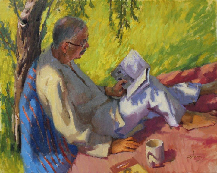 Reader Painting by Snehal Page | ArtZolo.com