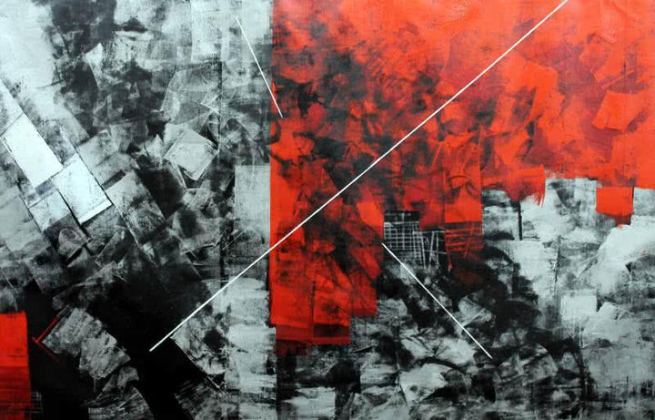 Red Abstract Ii Painting by Sudhir Talmale | ArtZolo.com