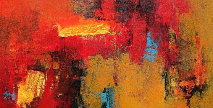Red Horizontal Abstract Painting by Siddhesh Rane | ArtZolo.com