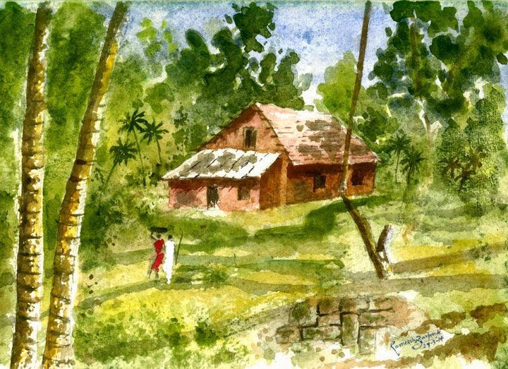 Red House At Thiruvanantpuram Painting by Ramessh Barpande | ArtZolo.com