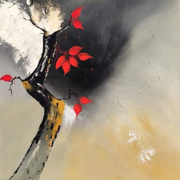 Red Leaves Painting by Sanjay Dhawale | ArtZolo.com