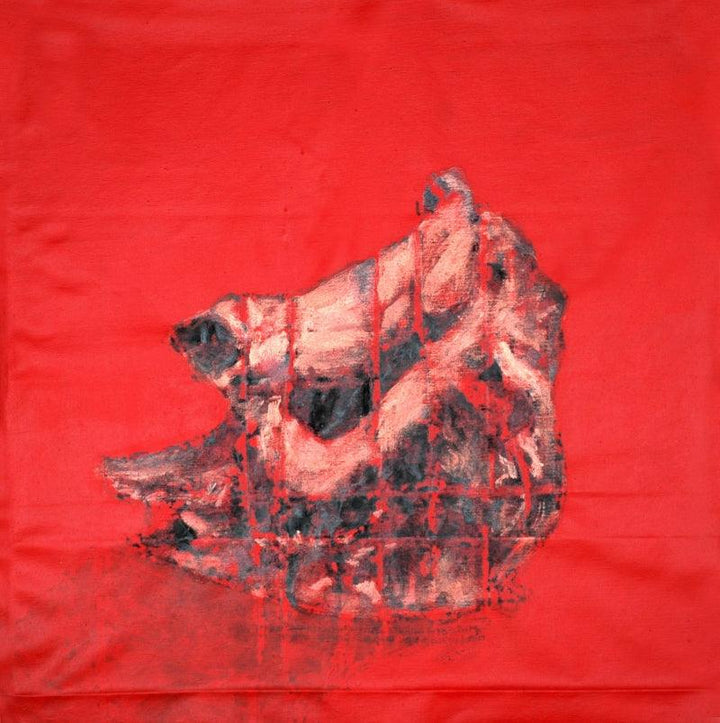 Red Rhino Painting by Raj Mazinder | ArtZolo.com