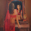 Figurative oil painting titled 'Reflection', 36x48 inches, by artist Kamal Rao on Canvas
