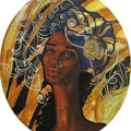 Figurative acrylic painting titled 'Reflection', 34x28 inches, by artist Suruchi Jamkar on Oval Canvas