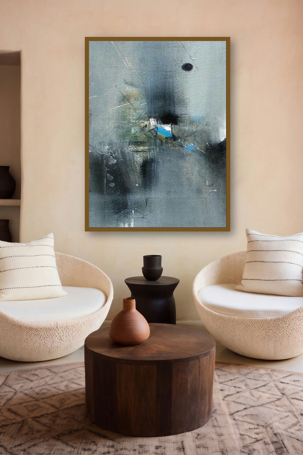 Reflection (Serene Horizon) by artist M Singh displayed in a Contemporary gallery