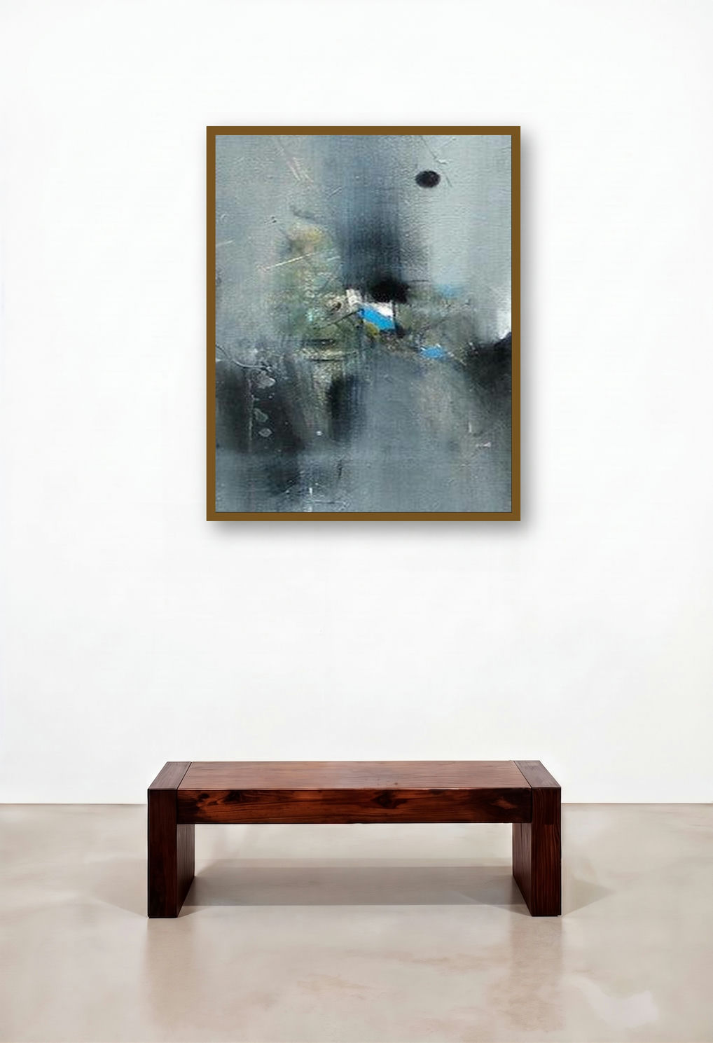 Reflection (Serene Horizon) by artist M Singh displayed in a Classic Living Room