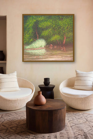 Reflection by artist Fareed Ahmed displayed in a Boutique gallery