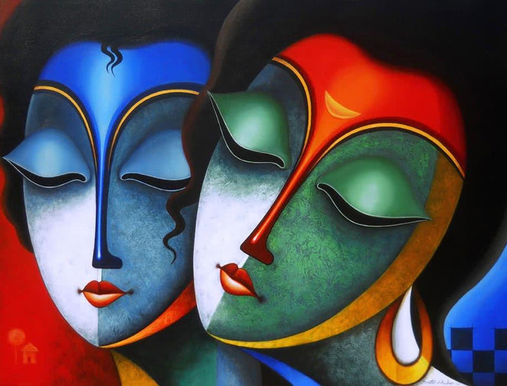 Relation 1 Painting by Santosh Chattopadhyay | ArtZolo.com