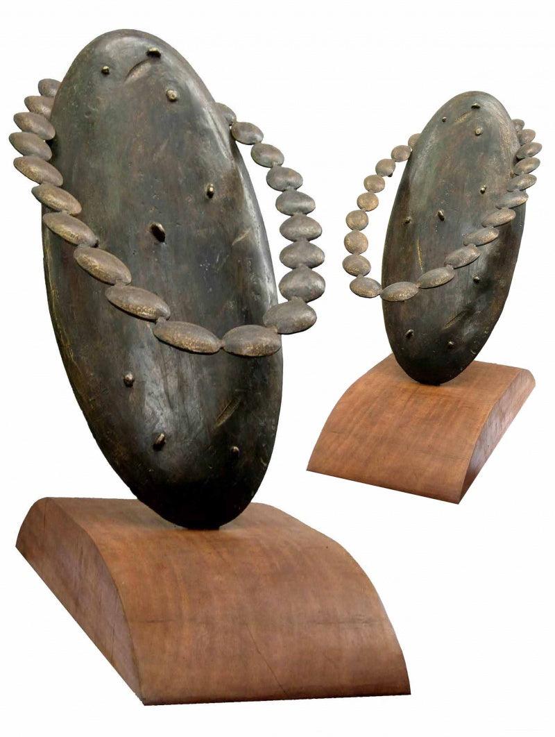 Abstract sculpture titled 'Relation', 19x17x10 inches, by artist Sukanta Chowdhury on Bronze