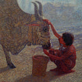 Animals oil painting titled 'Relation', 36x36 inches, by artist NanaSaheb Yeole on Canvas