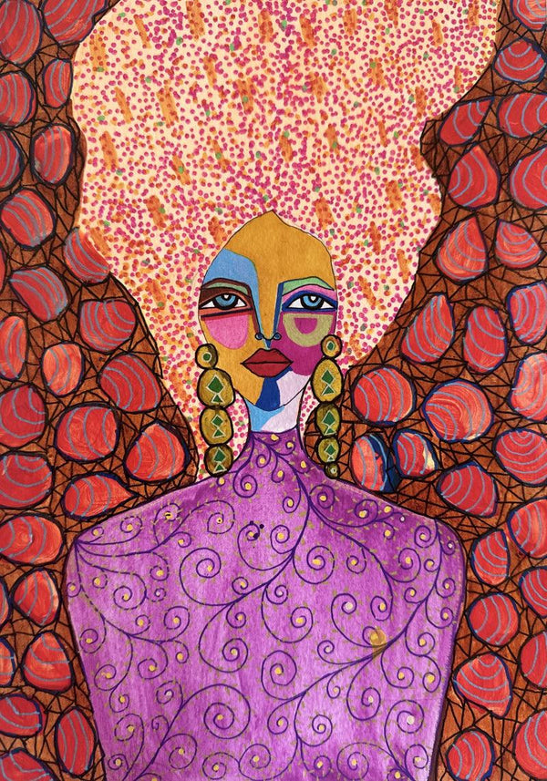 Resolute Threads Painting by Anisha Deshpande | ArtZolo.com