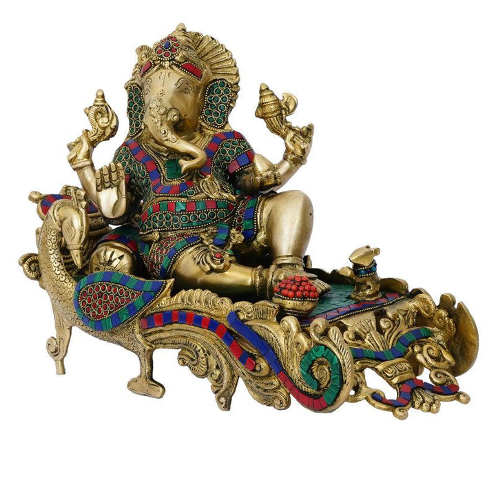 Resting Lord Ganesha Handicraft by Brass Handicrafts | ArtZolo.com