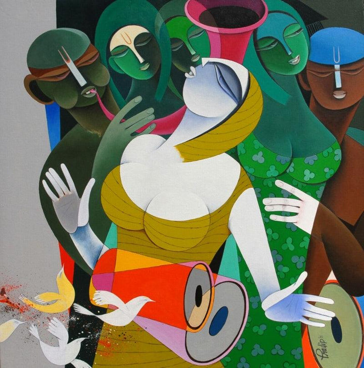 Rhythm And Melodies 4 Painting by Pradip Sarkar | ArtZolo.com