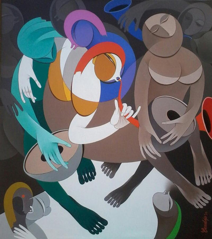 Rhythm And Melodies 6 Painting by Pradip Sarkar | ArtZolo.com
