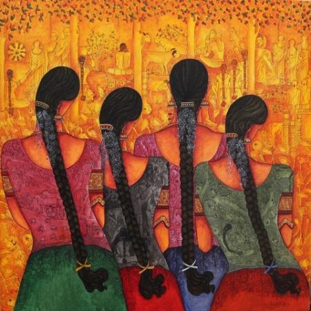 Rhythm Painting by Kappari Kishan | ArtZolo.com