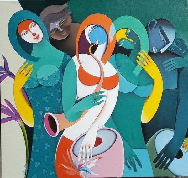 Rhythm Melodies Iii Painting by Pradip Sarkar | ArtZolo.com