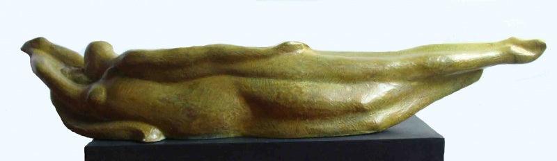 Figurative sculpture titled 'Rhythm Of Life', 6x31x5 inches, by artist Somnath Chakraborty on Bronze