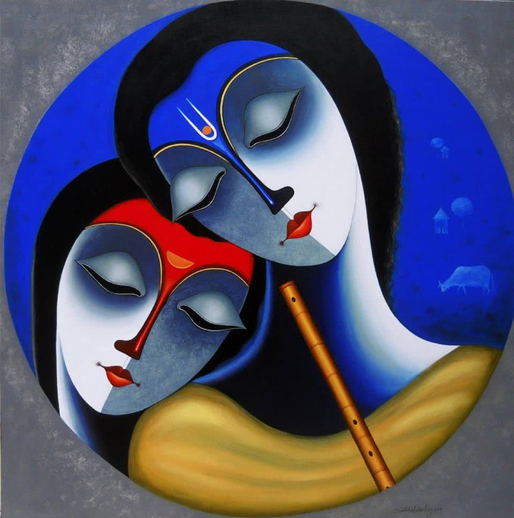 Rhythm Of Love Painting by Santosh Chattopadhyay | ArtZolo.com