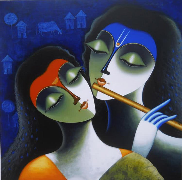 Rhythm Of Love Iii Painting by Santosh Chattopadhyay | ArtZolo.com