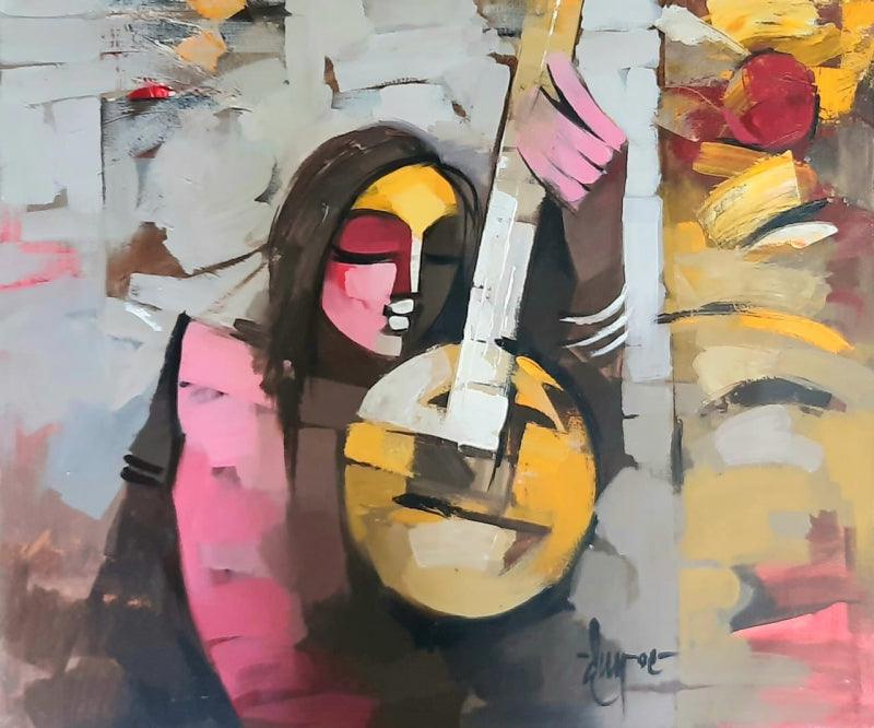 Figurative acrylic painting titled 'Rhythmic 2', 30x36 inches, by artist Deepa Vedpathak on Canvas