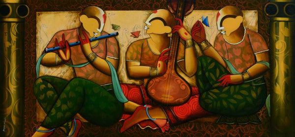 Rhythmic Exchange Painting by Anupam Pal | ArtZolo.com