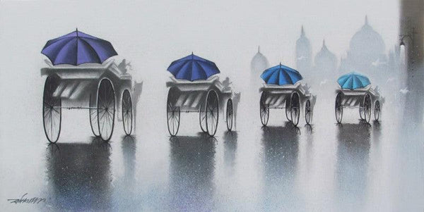 Rhythmic Monsoon Ride 1 Painting by Somnath Bothe | ArtZolo.com