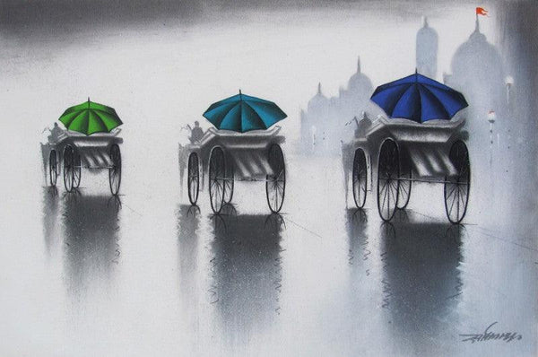 Rhythmic Monsoon Ride 3 Painting by Somnath Bothe | ArtZolo.com