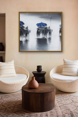 Rhythmic Monsoon Ride (Rhythm of the Road) by artist Somnath Bothe displayed in a Curated gallery