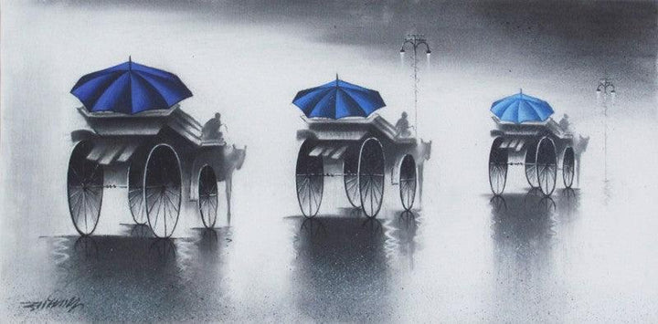 Rhythmic Monsoon Ride Painting by Somnath Bothe | ArtZolo.com