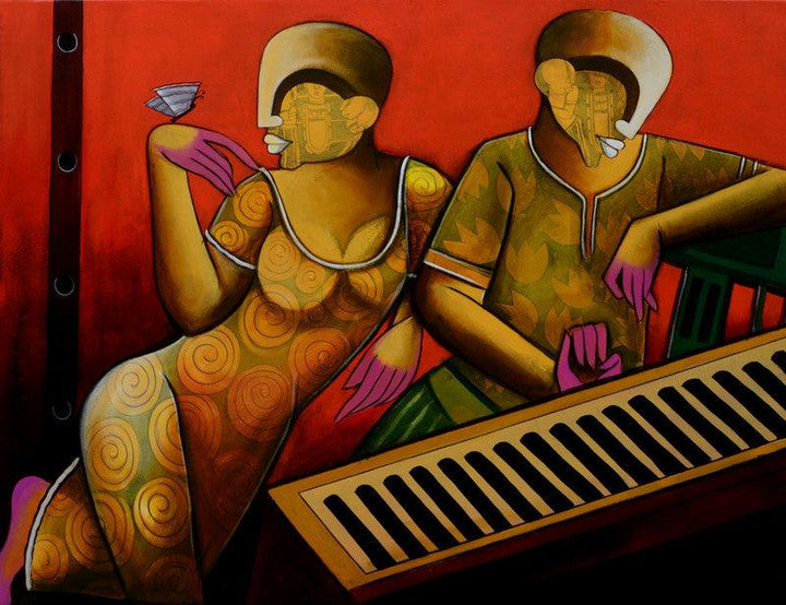 Rhythmic Reverberations 5 Painting by Anupam Pal | ArtZolo.com