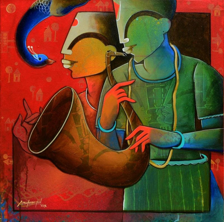 Rhythmic Reverberations Painting by Anupam Pal | ArtZolo.com