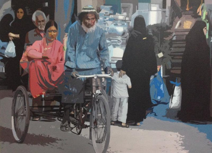 Rickshaw 1 Painting by Fawad Tamkanat | ArtZolo.com