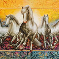 Animals oil painting titled 'Rising Horses', 36x60 inches, by artist Pradeep Kumar on Canvas