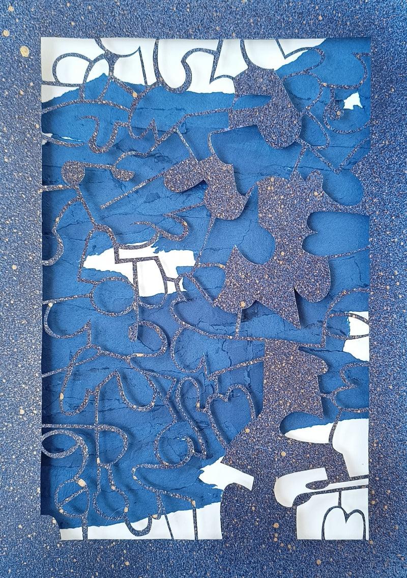 Abstract mixed media painting titled 'River', 16x11 inches, by artist Unnati Shukla on Paper