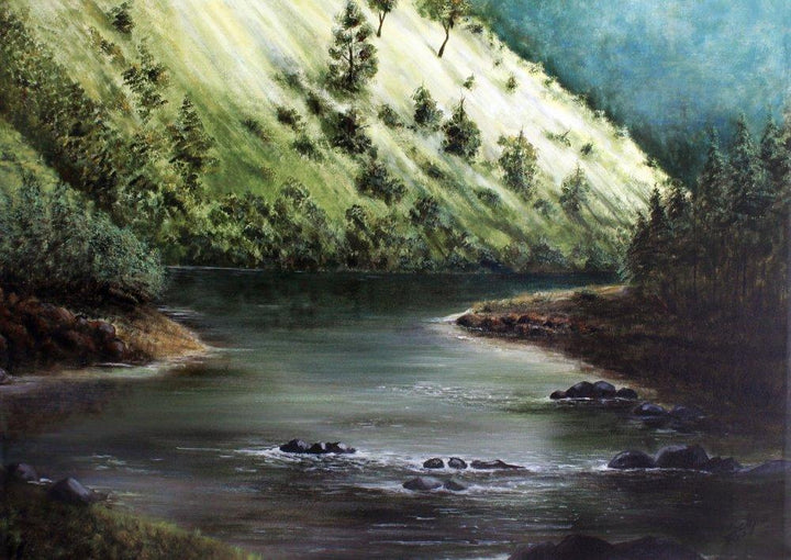 River Painting by Seby Augustine | ArtZolo.com