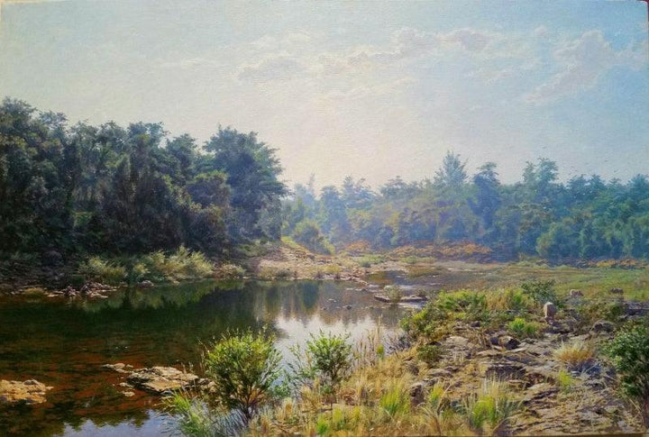 River Devrukh Painting by Sanjay Sarfare | ArtZolo.com