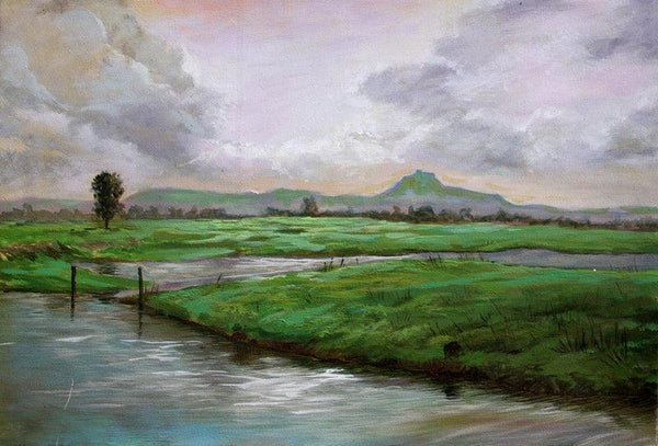 Riverside 2 Painting by Chandrashekhar P Aher | ArtZolo.com